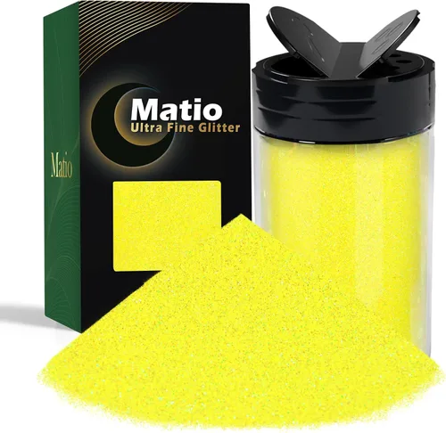 Miniatura 20 de Matio Polvo iridiscente de purpurina ultra fina, 7.76 onzas/7.76 oz verde esmeralda para manualidades, copos de lentejuelas metálicas de 1/128
