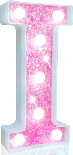 Miniatura 9 de Pooqla Luces de números de marquesina, números de luz rosa para niñas de 10.º cumpleaños, funciona con pilas, luz nocturna de número con purpurina