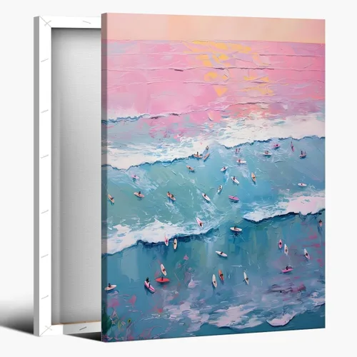 Miniatura 18 de Póster de surf oceánico azul de los años 90, arte de pared de verano y playa, surfista costero, hombres, deportes extremos de agua, impresiones