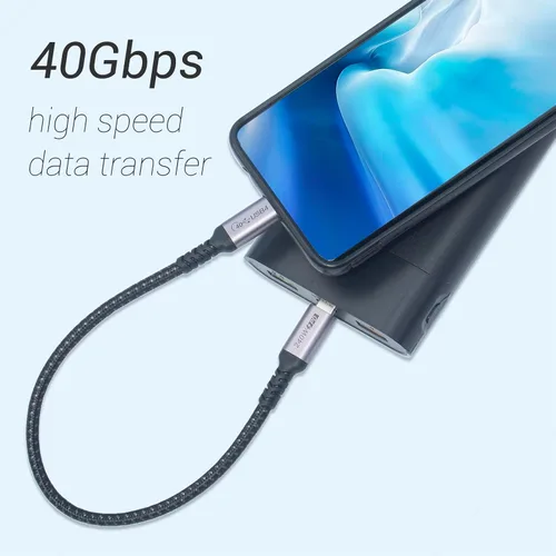 Miniatura 4 de Paquete de 2 cables USB 4 de 1 pie, cable USB C a USB C de 240 W, transferencia de datos de alta velocidad de 40 Gbps y salida de video de pantalla