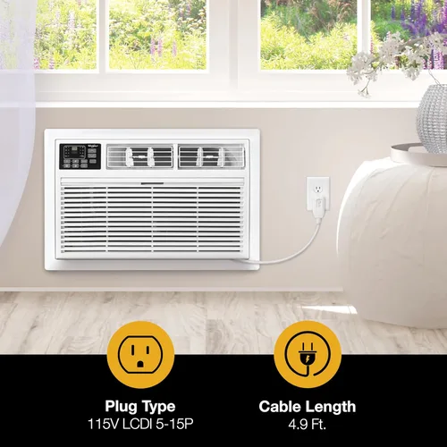 Miniatura 6 de Whirlpool Aire acondicionado de pared de 8,000 BTU, 115 V, enfría hasta 350 pies cuadrados para sala de estar, dormitorio, cocina