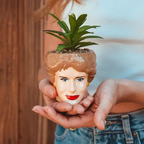 Miniatura 3 de Toynk The Golden Girls Face - Mini maceta de cerámica con suculentas falsas Juego de 4