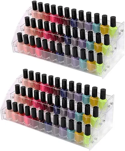 Miniatura 4 de Soportes de exhibición de acrílico de 3 niveles para aceites esenciales, organizador de lápiz labial, esmalte de uñas, estante para tocador