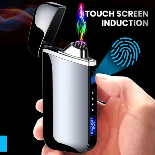 Miniatura 2 de Encendedor eléctrico con efecto de arco de plasma e iluminación de detección táctil, encendedores de plasma recargables, encendedor eléctrico USB a