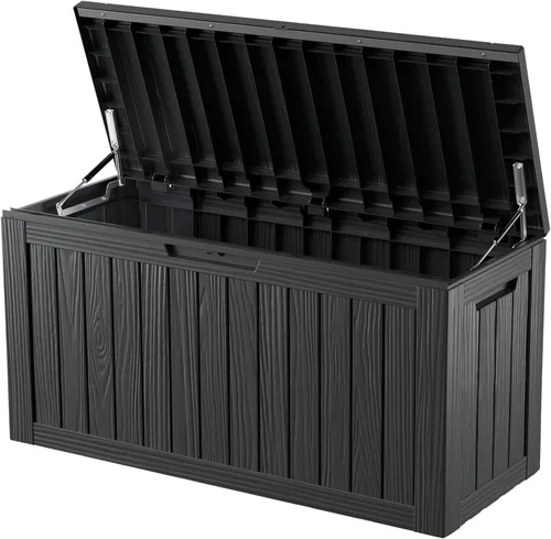 Miniatura 35 de ROJIK - Caja de almacenamiento para exteriores, impermeable, para patio y piscina, herramientas de jardín y cojines, banco con tapa con cerradura