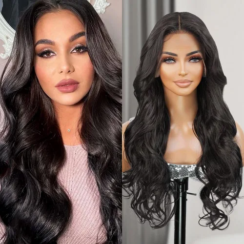 Miniatura 11 de GLAM21USA Peluca de encaje frontal HD con ondas sueltas de 13 x 6 pulgadas, sin pegamento, invisible, transparente, encaje frontal, mezcla