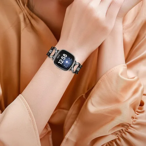 Miniatura 5 de RuenTech Compatible con correa de reloj Fitbit Versa 4/Versa 3, correa de metal ajustable de repuesto para Versa 4/Versa 3 accesorios de reloj