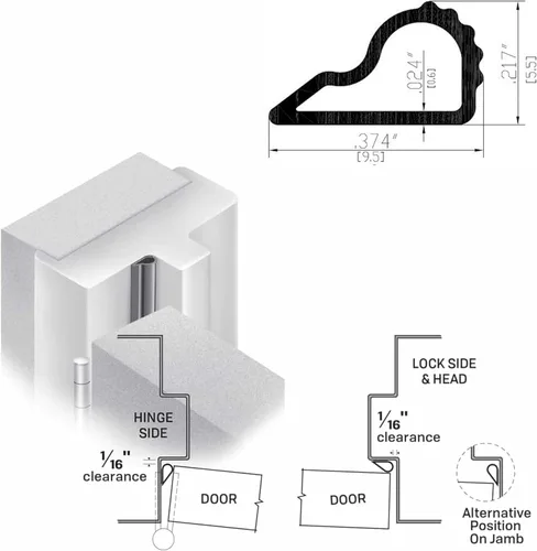 Miniatura 2 de Trademark Soundproofing Sello de silicona insonorizado – Sello de puerta burlete – Tira de sello de puerta eficaz para marco de puerta – Aislamiento