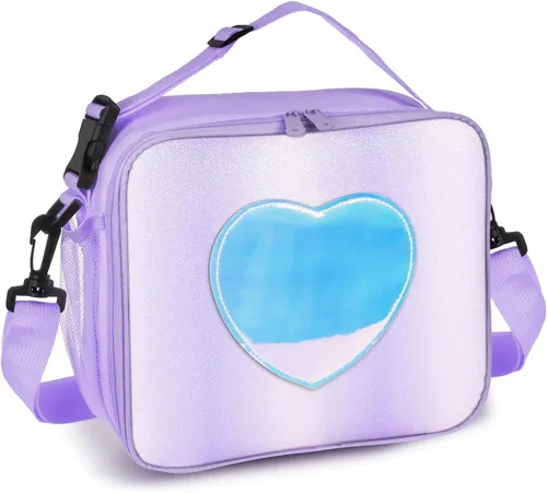 Miniatura 8 de Lonchera para niños y niñas, bolsa de mano aislada con diseño de arco iris, a prueba de fugas, térmica, reutilizable, para la escuela, la oficina