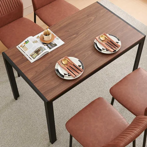 Miniatura 6 de Juego de mesa de comedor para 4, juego de mesa y sillas de comedor de cocina moderna de mediados de siglo, juego de comedor de 5 piezas para sala