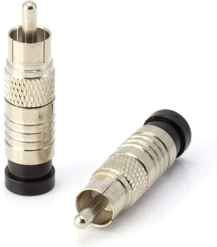 THE CIMPLE CO - Conectores de compresión RCA para cable coaxial RG6 - Conexiones macho universales para RCA, subwoofer, compuesto, componente y