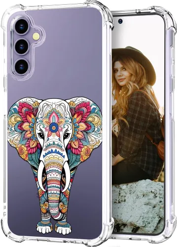 Miniatura 34 de Hungo Funda compatible con Samsung Galaxy S25 Plus/S24 Plus, diseño transparente, diseño femenino de piel femenina S24+ S25+ de astronauta