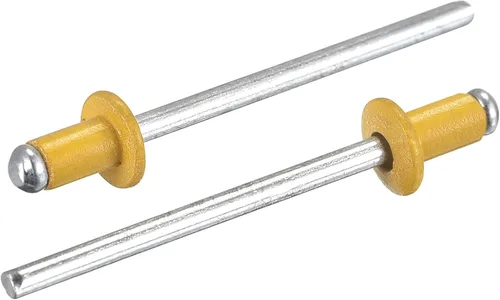 Miniatura 19 de uxcell Remaches ciegos de aluminio, 0.126 in x 0.197 in (1/8 pulgadas x 13/64 pulgadas), remache de extremo abierto, cabeza redonda plana para unir