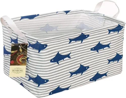 Miniatura 26 de Cesta de almacenamiento rectangular, lindo organizador de tela para juguetes de mascotas/niños, libros o ropa. Perfecta para habitaciones de niños