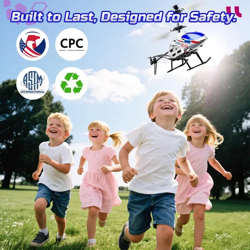 Miniatura 7 de DEERC Helicóptero de Control Remoto, Helicópteros RC de 3.5 Canales con Retención de Altitud y Giroscopio para Principiantes, 2 Carcasas, Luz LED