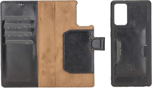 Miniatura 44 de Venito Florence - Funda de piel compatible con Samsung Galaxy S9, extra segura con bloqueo RFID, cartera desmontable para teléfono (gris decolorado)