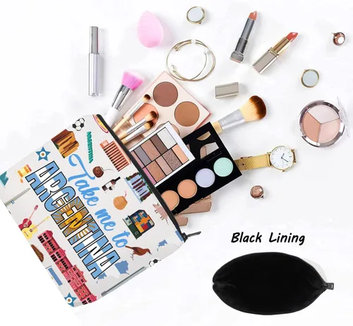 Miniatura 3 de LEVLO Argentina Travel Cosmetic Bag Argentina Souvenir Gift Llévame a Argentina Maquillaje Cremallera Bolsa Bolsa Para Viajero, Llévame a Argentina