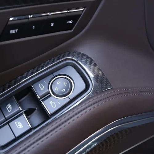 Miniatura 3 de Ajuste para Porsche 911 718 LHD 2013-2021 Accesorios interiores de fibra de carbono real para puerta de automóvil, panel de interruptor de control