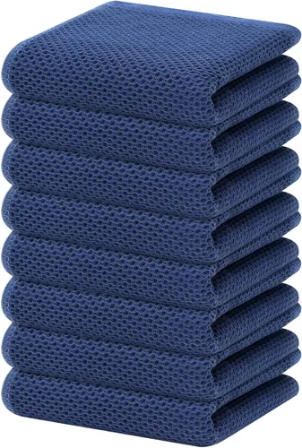 Miniatura 316 de Homaxy Paños de cocina de 100% algodón con tejido de gofre, ultra suaves, absorbentes, de secado rápido, 12 x 12 pulgadas, paquete de 6, amarillo