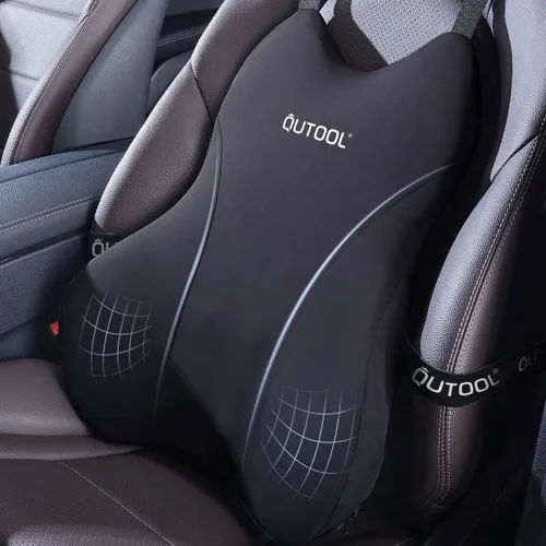 QUTOOL Almohada de Soporte Lumbar para Automóvil, Accesorios de Camión Elementos Esenciales de Viaje, Cojín de Espuma con Memoria para Asiento de