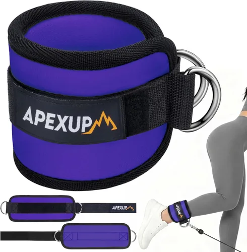Miniatura 11 de APEXUP Correa de tobillo para máquina de cable, bandas de resistencia de tobillo, correas de tobillo de patada hacia atrás con cable para gimnasio