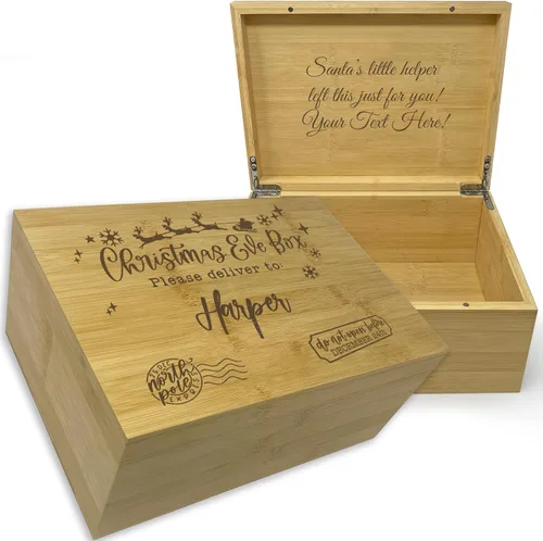 Miniatura 22 de Caja de madera grabada personalizada grande – Caja de recuerdo de madera de acacia con mensaje oculto personalizado, cajas de memoria de nogal