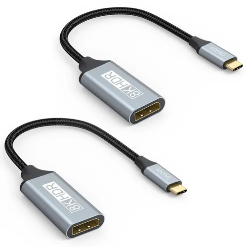 Miniatura 9 de Adaptador USB C a DisplayPort 1.4 8K a 60Hz, adaptador USBC a DisplayPort compatible con Thunderbolt 5/4/3 (4K @240Hz/144Hz, HDR, 32.4Gbps DP)
