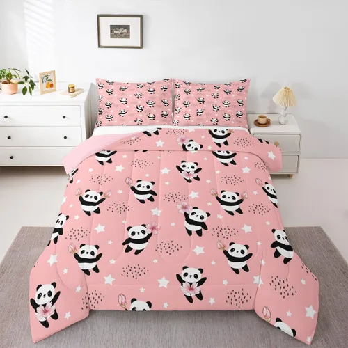 Miniatura 30 de Erosebridal Juego de ropa de cama de oso polar, tamaño individual, juego de edredón de oso blanco con patrón de animales, edredón de microfibra Oso