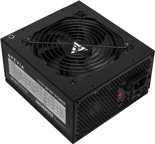 Apevia SPIRIT600W Spirit 600W ATX fuente de alimentación con ventilador de 120 mm controlado térmicamente, interruptor 115/230V, todas las