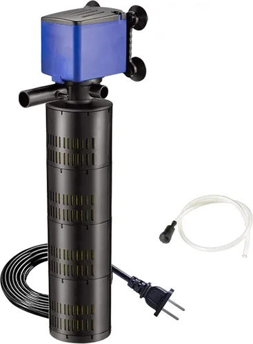 Miniatura 8 de Bomba sumergible con filtro interno de 475 GPH - Bomba de tanque de peces de acuario 3 en 1 con oxigenación, filtración y ciclismo de agua, Azul; 1