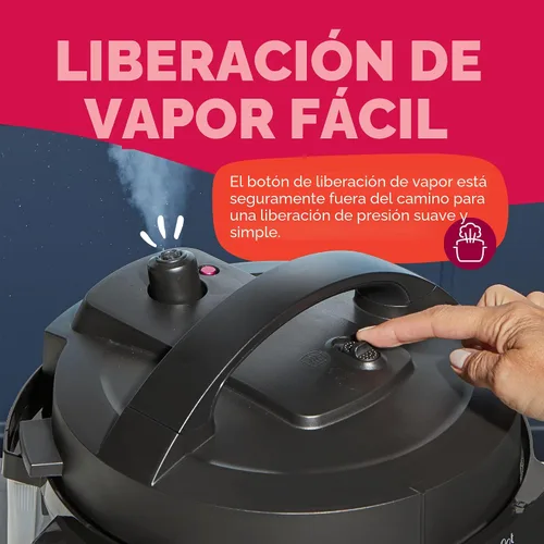 Miniatura 7 de Instant Pot 4QT RIO Mini Multicocina 7 en 1, Olla a Presión, Cocción Lenta, Saltear, Vapor, Arrocera, Yogur y Calentador, Negro, 4 Cuartos