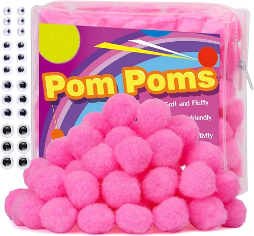 Miniatura 13 de Veroave Pompones azul oscuro, 150 pompones de 1 pulgada para manualidades, bolas de soplo, artes y manualidades, para decoración de manualidades