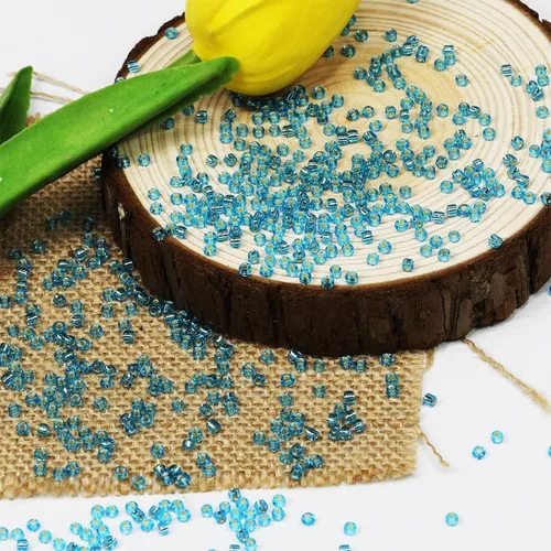 Miniatura 124 de Cuentas de semillas doradas transparentes de 4 mm al por mayor para hacer joyas, 110 gramos, aproximadamente 1600 piezas, cuentas de vidrio 6/0