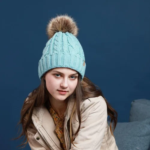 Miniatura 5 de REDESS Women Winter Pompom Beanie Hat with Warm Fleece Lined, Thick Slouchy Snow Knit Skull Ski Cap