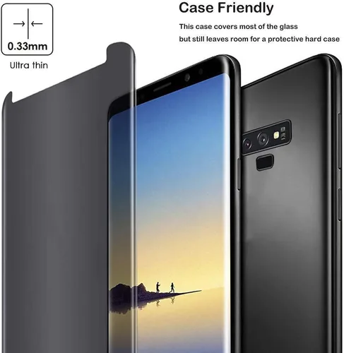 Miniatura 4 de LYWHL Paquete de 3 protectores de pantalla de privacidad para Note 8 / Note 9, antiespía, película de vidrio templado para Samsung Galaxy Note 8