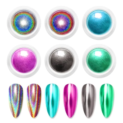 Miniatura 15 de 2 piezas de polvo de uñas cromado: polvo de uñas cromado cobre efecto espejo, espejo metálico, polvo de uñas naranja cromado para decoración