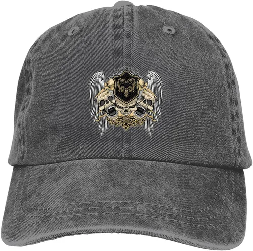 Miniatura 9 de Cowboy Hat Trendy Hats for Man and Women Djustable Four Season Outdoor Baseball Cap of Hell Skull with Angel Deep Heather