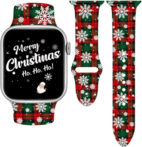 Holidays - Correa de reloj compatible con Apple Watch de 38, 40, 41, 42, 44, 45 y 49 mm para mujeres y hombres, correa deportiva de silicona suave