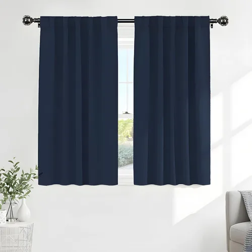 Miniatura 75 de PONY DANCE Cortinas cortas con aislamiento térmico para ventana pequeña, para guardería, baño, cocina, lavandería, caravana, sótano, 29 pulgadas