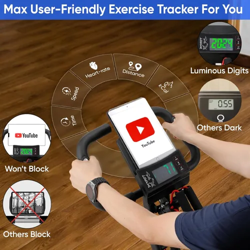 Miniatura 2 de YYFITT Bicicleta estática 3 en 1 con pantalla luminosa de dígitos Bicicletas estacionarias plegables para personas mayores en casa Bicicleta