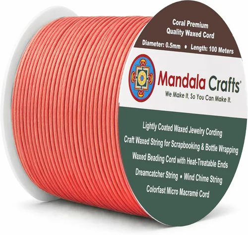 Miniatura 38 de Cuerda Mandala Crafts 0.03 pulgadas 109 yardas para hacer joyería, artesanía, macramé, cuerda de algodón encerado Negro