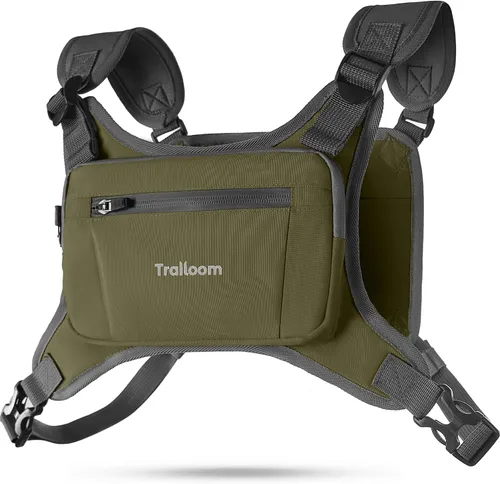 Miniatura 12 de Trailoom Paquete de cofre para correr, chaleco reflectante, repelente al agua, soporte para teléfono, bolsa de entrenamiento para corredores