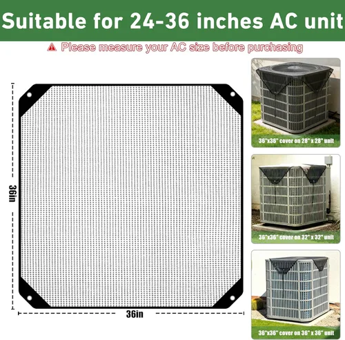 Miniatura 3 de Cubiertas de aire acondicionado central de 36x36 para exteriores, cubiertas de unidad de CA de malla más grandes para exteriores - Top Universal
