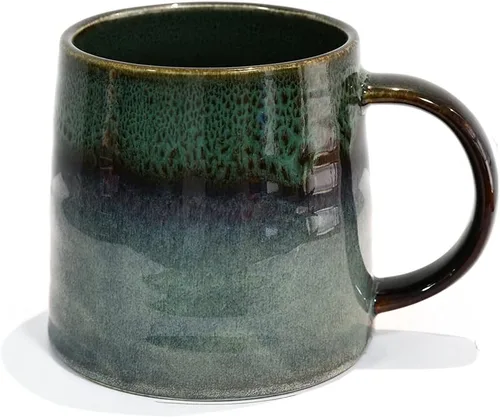 Miniatura 10 de Taza de café grande de cerámica, taza de té para oficina y hogar, tazas de café de cerámica hechas a mano, 16.5 onzas, aptas para lavavajillas