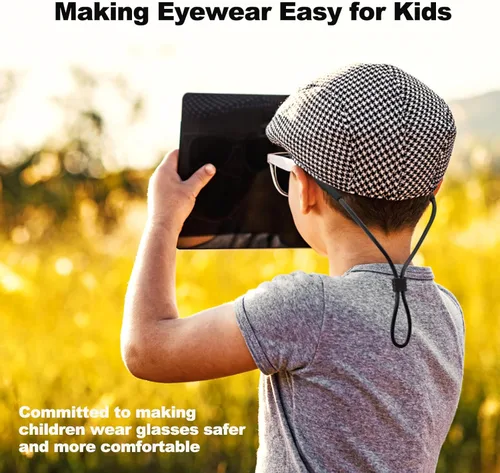 Miniatura 4 de Correa para lentes de sol para niños, niñas y niños pequeños, soportes ajustables para anteojos alrededor del cuello, correa para gafas, cordones 3