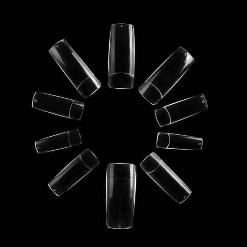 Miniatura 4 de Puntas de uñas postizas acrílicas de media cubierta, 500 puntas de uñas postizas con forma de uñas postizas, 10 tamaños con estuche para salones