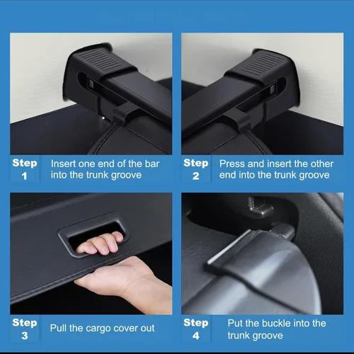 Miniatura 3 de ECCPP Cubierta de carga retráctil para maletero de automóvil, cubierta de seguridad para maletero 2015-2019, compatible con Toyota Land Cruiser