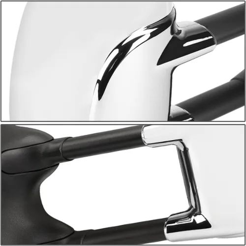Miniatura 5 de DNA Motoring TWM-004-T222-CH - Par de espejos laterales telescópicos de ajuste manual compatibles con 99-07 F250 / F350 / F450 / F550 Super Duty
