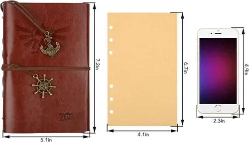 Miniatura 8 de ONE250 Legend of Zelda Journal, Writing Journal, Travel Diary, 7.2x5.1 Notebook, Writers Notebook, Refillable Diary Sketchbook, Fountain Pen Safe