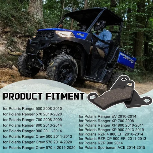Miniatura 2 de 2 pares de pastillas de freno traseras o delanteras para Polaris Ranger 500 570 700 800 900 RZR 800 900 XP Ranger 700 accesorios 800 XP Crew Diesel